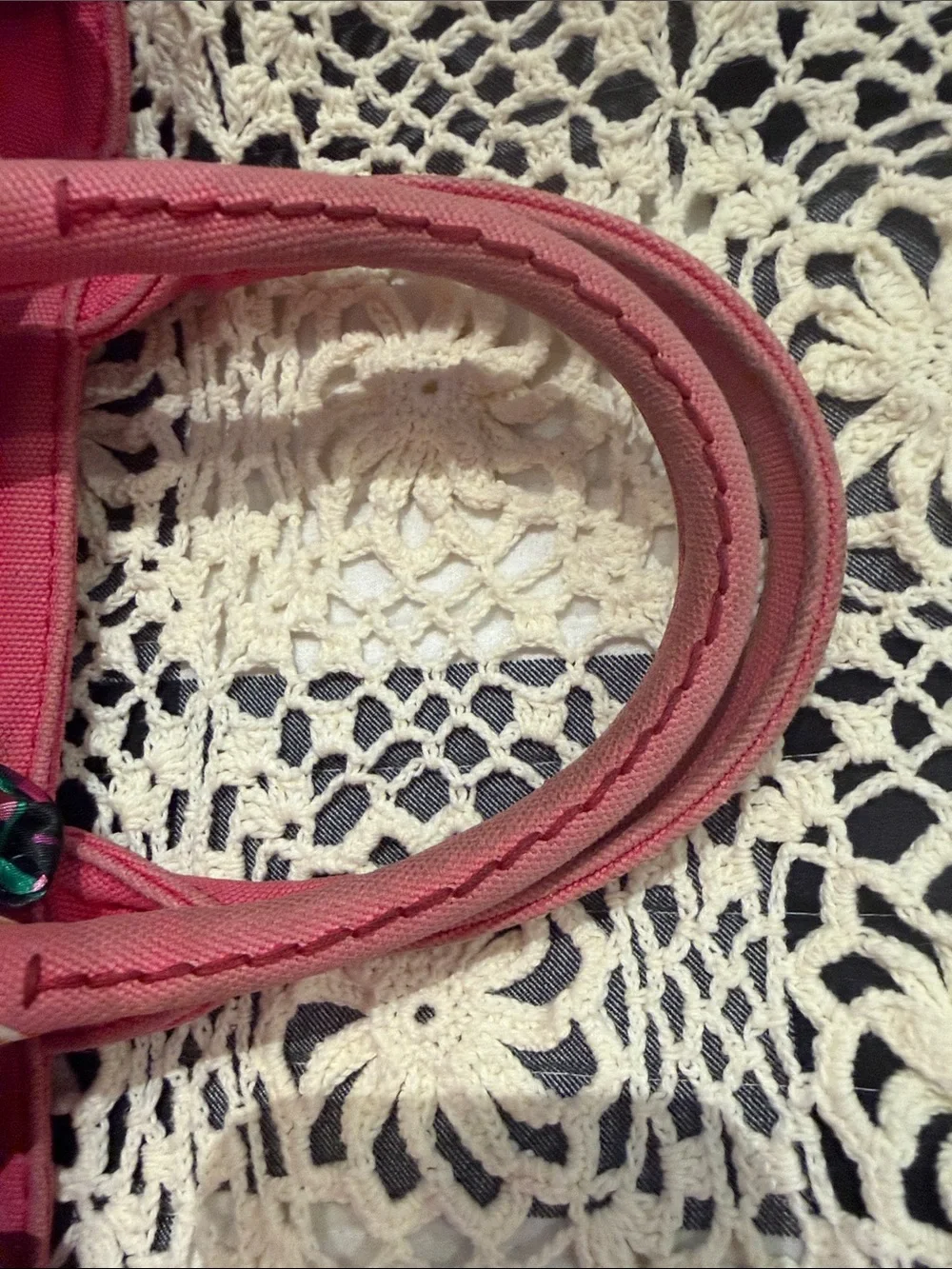 Prada Pink Canapa Canvas Tote with Floral Scarf Accent